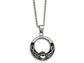 Chisel Stainless Steel Polished And Antiqued Claddagh Necklace