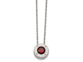 Chisel Stainless Steel Polished CZ January Birthstone Necklace