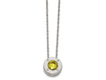 Chisel Stainless Steel Polished CZ November Birthstone Necklace