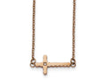 Chisel Stainless Steel Polished Rose Ip-plated CZ W/4.25in Ext. Necklace