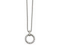 Chisel Stainless Steel Polished Circle CZ Necklace