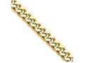 Chisel Stainless Steel 4mm Gold Tone IP  Plated 24in Curb Chain Necklace