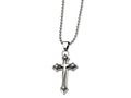 Chisel Stainless Steel CZ and Enameled Cross Pendant Necklace - 20 inches