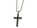 Chisel Stainless Steel Carbon Fiber Cross Pendant Necklace - 22 inches