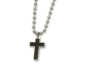 Chisel Stainless Steel Carbon Fiber Cross Pendant Necklace - 20 inches