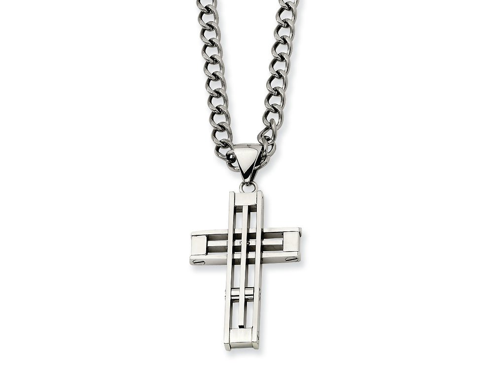 Chisel Stainless Steel Cross Pendant Necklace - 22 inches