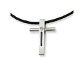 Chisel Stainless Steel Rope Accent Cross Pendant Necklace - 18 inches