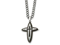 Chisel Pendant Necklace Stainless Steel and Black Color IP - 22 inches