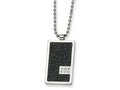 Chisel Stainless Steel and Stingray Patterned with Diamond Necklace - 24 inches