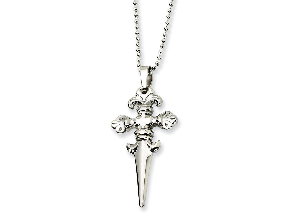 Chisel Stainless Steel Dagger Necklace - 24 inches