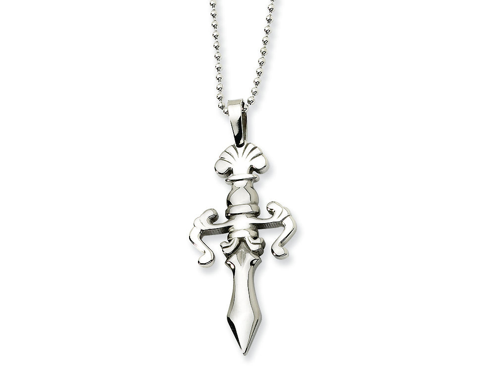 Chisel Stainless Steel Dagger Necklace - 24 inches