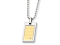 Chisel Stainless Steel and 18k with Diamond Necklace - 24 inches
