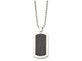 Chisel Stainless Steel Black Cable Dog Tag Necklace - 24 inches