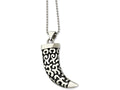 Chisel Stainless Steel Antiqued Fancy Claw Pendant Necklace