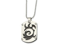 Chisel Stainless Steel Black Ip-plated Swirl Dog Tag Necklace