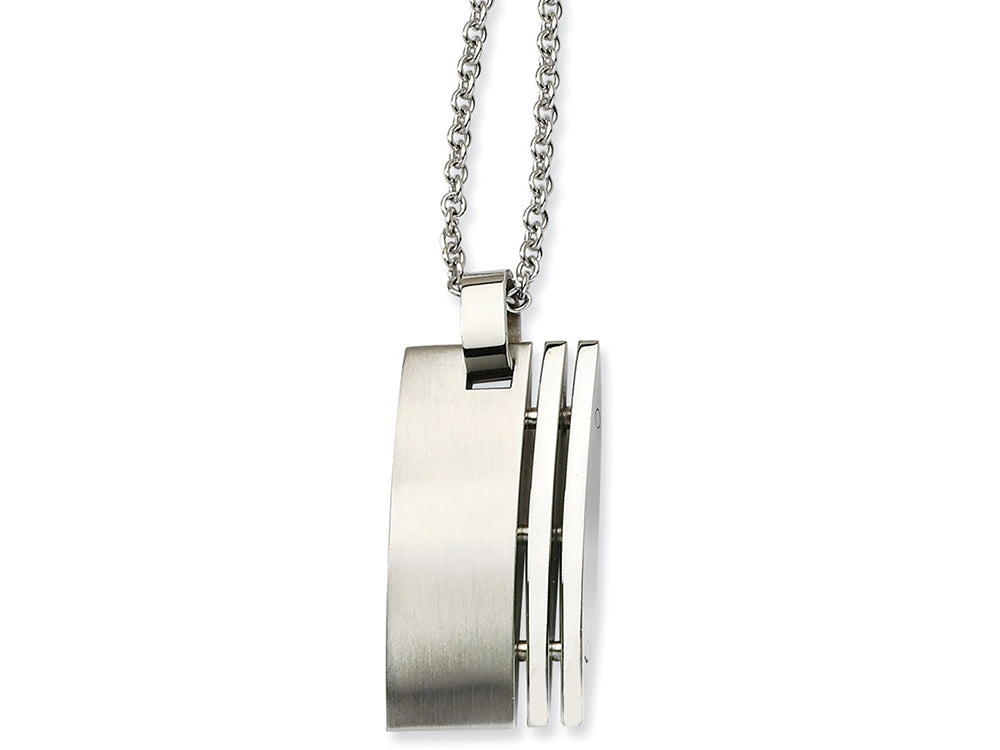 Chisel Stainless Steel Brushed Pendant 22in Necklace