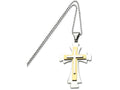 Chisel Stainless Steel Gold Ip-plated Cross Pendant 22in Necklace