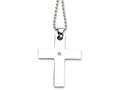 Chisel Stainless Steel 14k Accent W/ 2 Pt. Diamond Cross Necklace