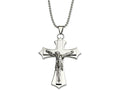 Chisel Stainless Steel Polished Crucifix Pendant 22in Necklace