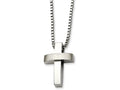 Chisel Stainless Steel Cross Pendant 22in Necklace