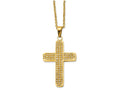 Chisel Stainless Steel Yellow Ip-plated With CZs Cross Pendant Necklace