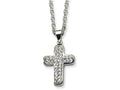 Chisel Stainless Steel Crystal Cross Pendant Necklace