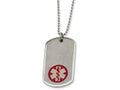 Chisel Stainless Steel Large Dog Tag Medical Pendant 22in Necklace