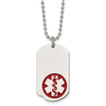 Chisel Stainless Steel Small Dog Tag Medical Pendant 23.5in Necklace