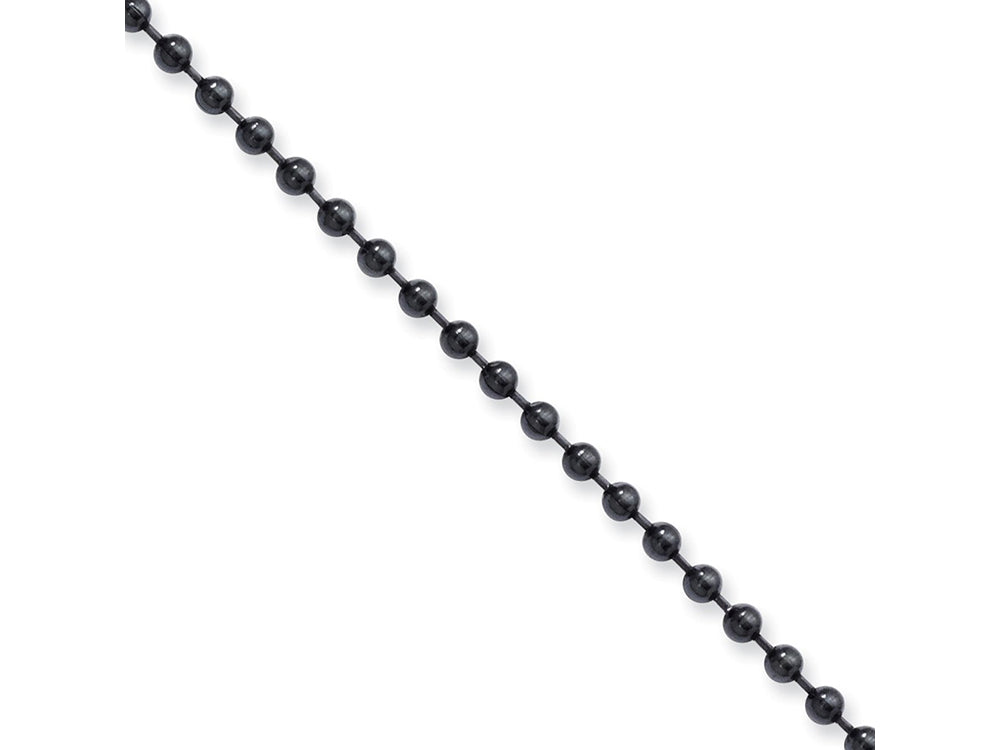Chisel Stainless Steel 2.4mm Ip Black-plated 24in Ball Chain Necklace