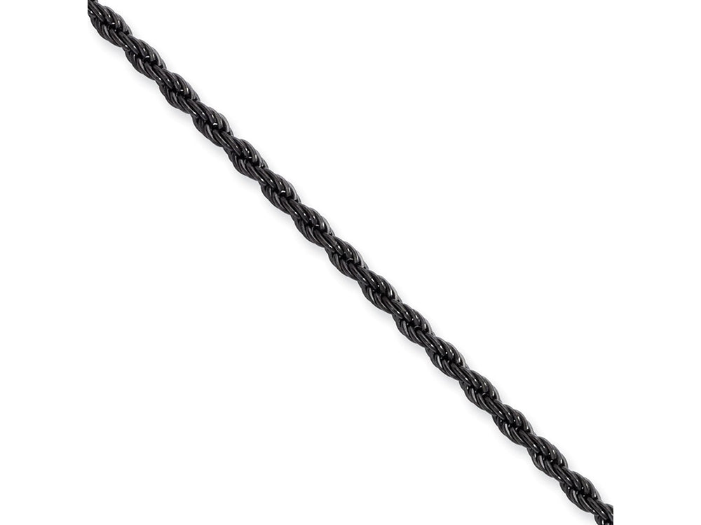 Chisel Stainless Steel Ip Black-plated 2.3mm 20in Rope Chain Necklace