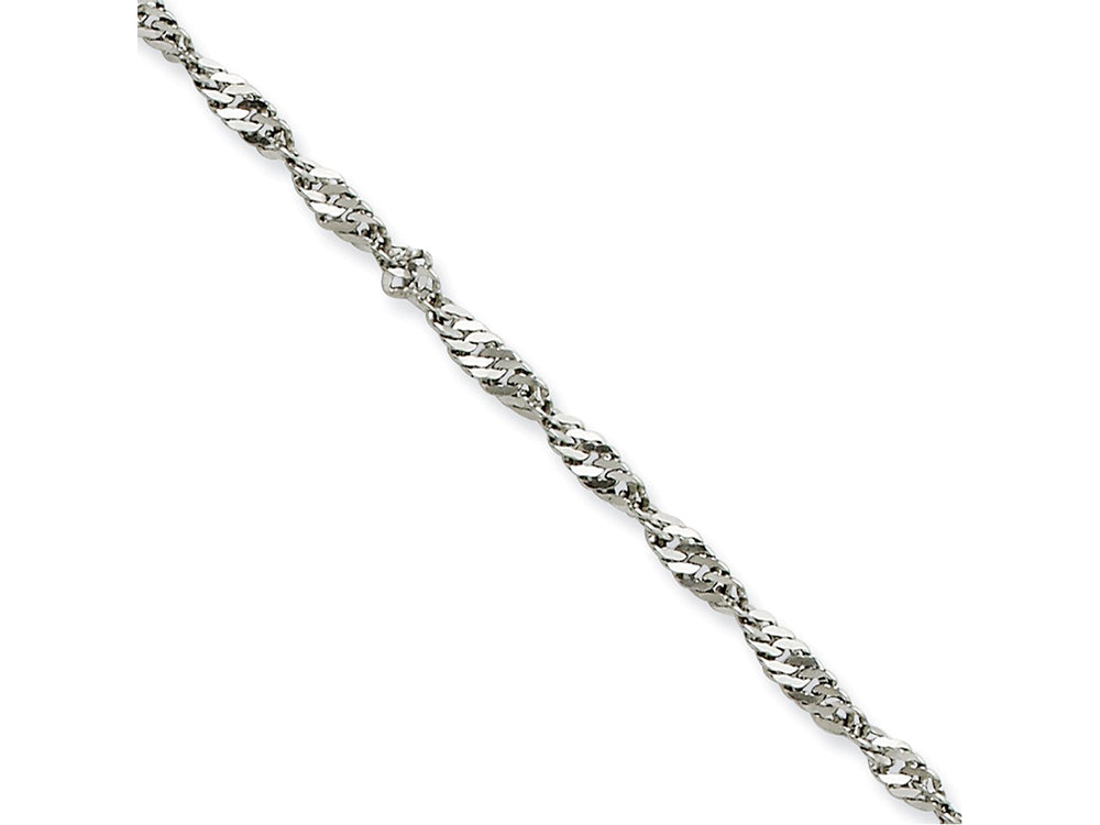 Chisel Stainless Steel 2.5mm 24in Singapore Chain Necklace