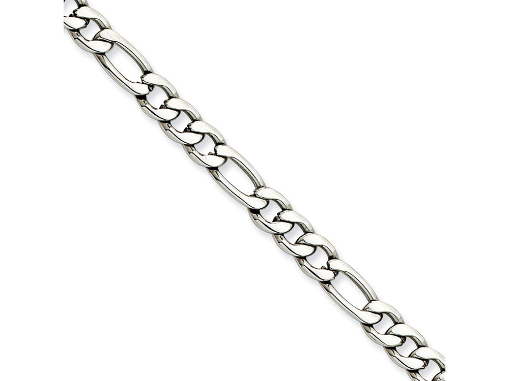 Chisel Stainless Steel 5.30mm 24in Figaro Chain Necklace