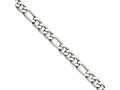Chisel Stainless Steel 5.30mm 7in Figaro Chain Bracelet