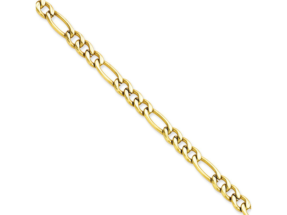 Chisel Stainless Steel Ip Yeloow-plated 6.30mm 24in Figaro Chain Necklace