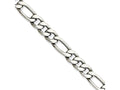 Chisel Stainless Steel 6.75mm 20in Figaro Chain Necklace