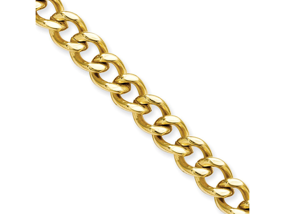 Chisel Stainless Steel Ip Gold-plated 7.5mm 22in Curb Chain Necklace