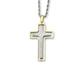 Chisel Stainless Steel Yellow Ip-plated Laser Cut Moveable Cross Necklace