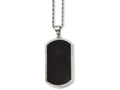Chisel Stainless Steel Black-plated Laser Cut Dog Tag  Necklace