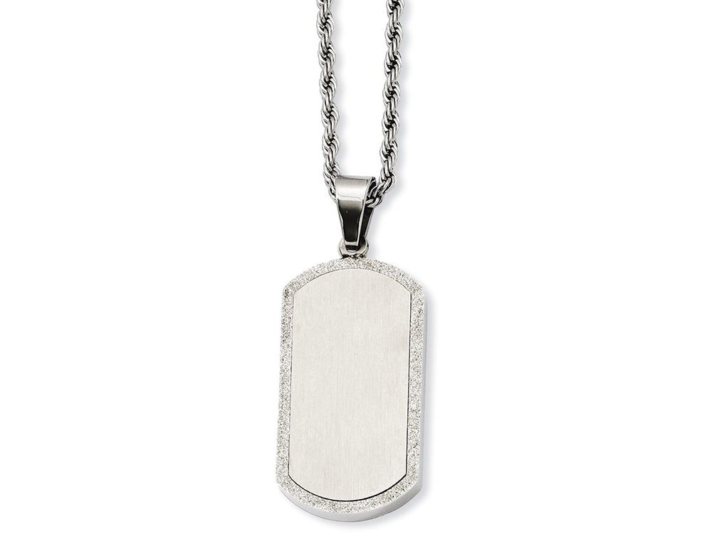 Chisel Stainless Steel Laser Cut Dog Tag Pendant Necklace