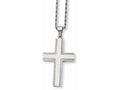 Chisel Stainless Steel Laser Cut Edges Cross Pendant Necklace