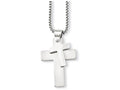 Chisel Stainless Steel Polished Crosses Pendant Necklace