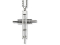 Chisel Stainless Steel Brushed Cross Pendant Necklace