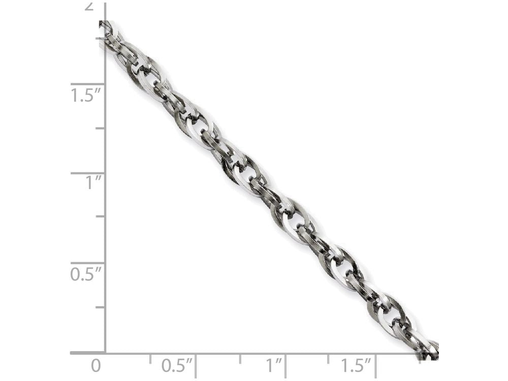 Chisel Stainless Steel Fancy Twisted Link 22in Necklace