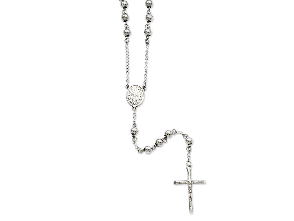 Chisel Stainless Steel 6mm Bead Rosary Necklace
