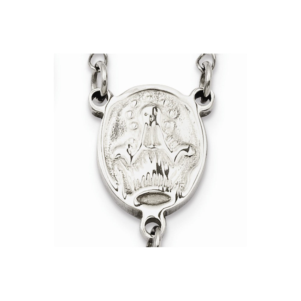 Chisel Stainless Steel 8mm Bead Rosary Necklace