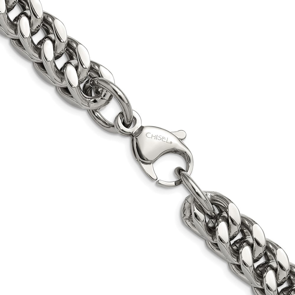 Chisel Stainless Steel Heavy Wheat 24in Necklace