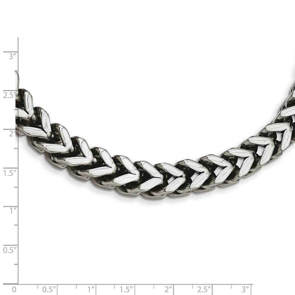 Chisel Stainless Steel Heavy Wheat 24in Necklace