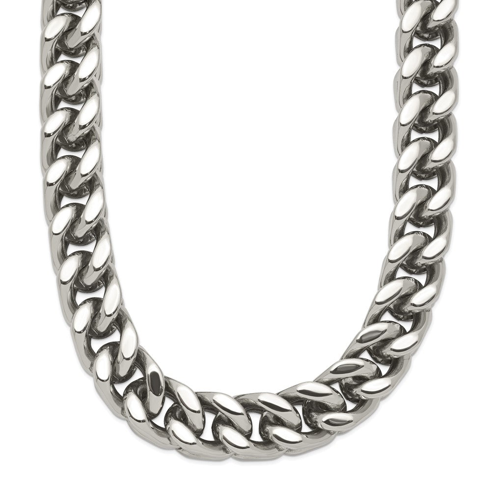 Chisel Stainless Steel Heavy Wheat 24in Necklace