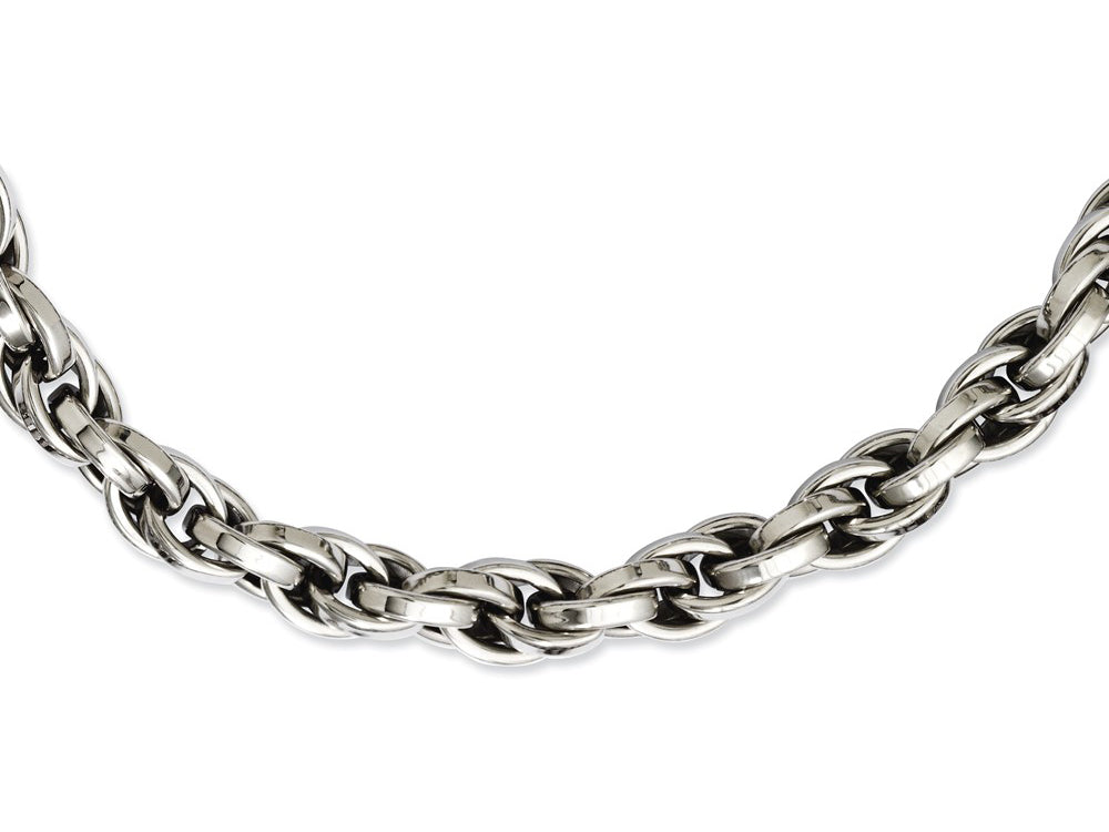Chisel Stainless Steel Polished Oval Link 24in Necklace
