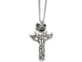 Chisel Stainless Steel Enameled Crown and 2 Piece Cross Necklace